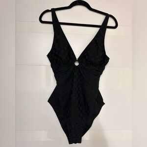 Anne Cole Black One-Piece Swimsuit with Center Ring
